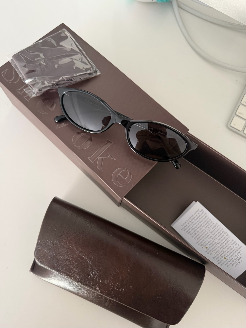 Shevoke Sleek Black Cat-Eye Sunglasses